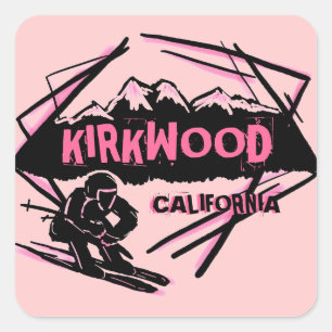 Kirkwood California pink theme skier stickers