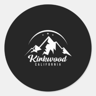 Kirkwood california ski resort skiing snowboarding classic round sticker