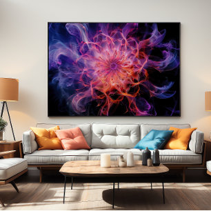 Kirlian Emberflow: Electric Mist Form Poster