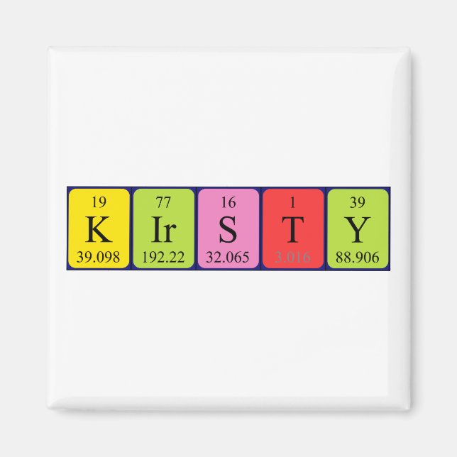 Kirsty periodic table name magnet (Front)