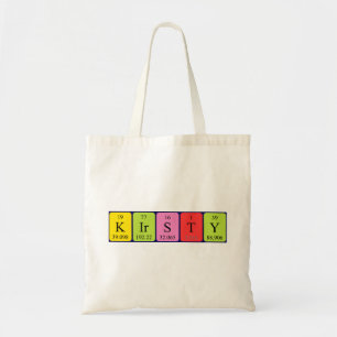 Kirsty periodic table name tote bag