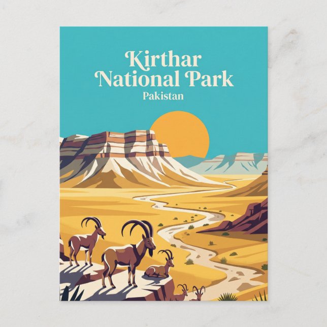 Kirthar National Park Pakistan Postcard (Front)