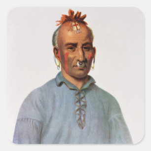 Kish-Kal-Wa, a Shawnee Chief Square Sticker