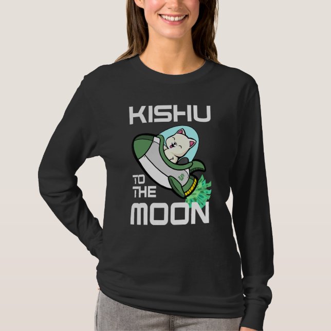 Kishu To The Moon Crypto Kishu Inu Coin T-Shirt (Front)