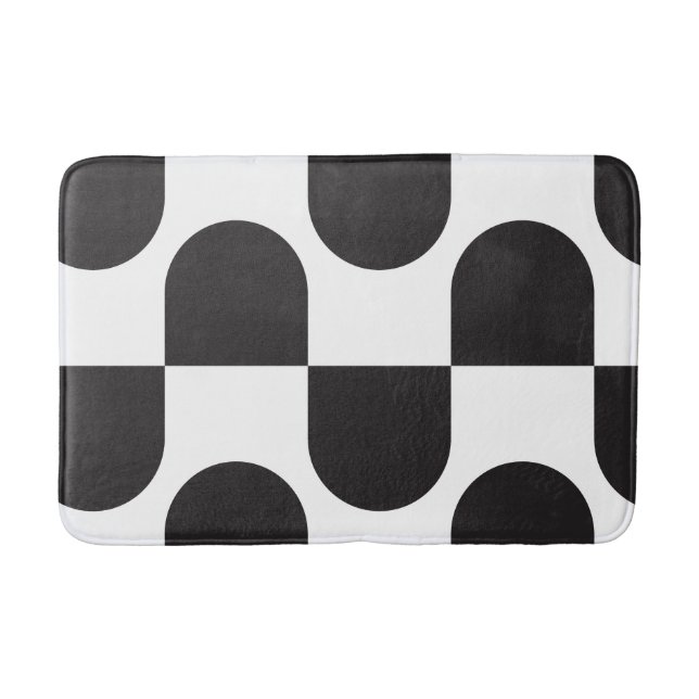 Kismet Black & White Bath Mat (Front)