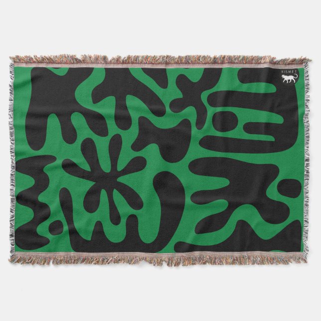 Kismet green throw blanket (Front)