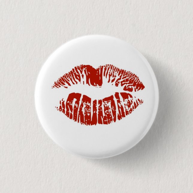 kiss 3 cm round badge (Front)