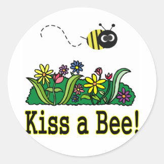 Kiss a Bee Classic Round Sticker