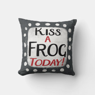 Kiss A Frog Today Throw Pillow