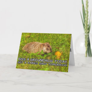 Kiss a groundhog today. Get a rabies shot card
