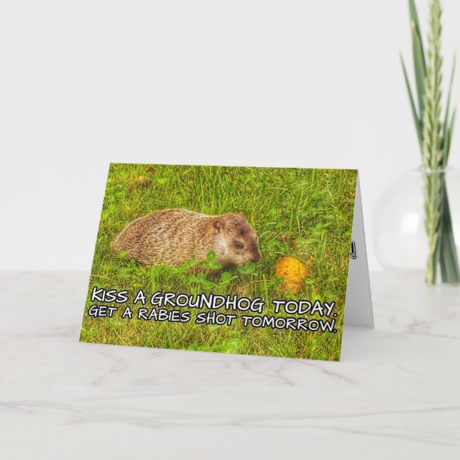 Kiss a groundhog today. Get a rabies shot card (Front)