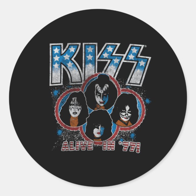 Kiss Alive In 77 Classic Round Sticker (Front)