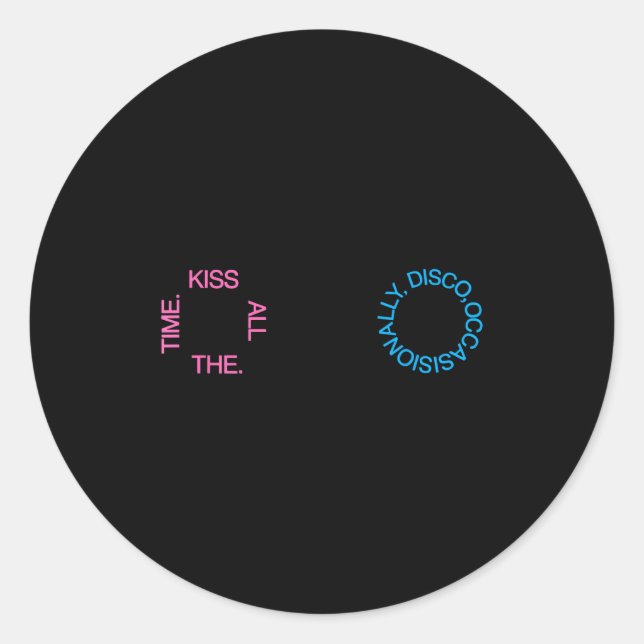 Kiss All Time Disco Occasionally Classic Round Sticker (Front)