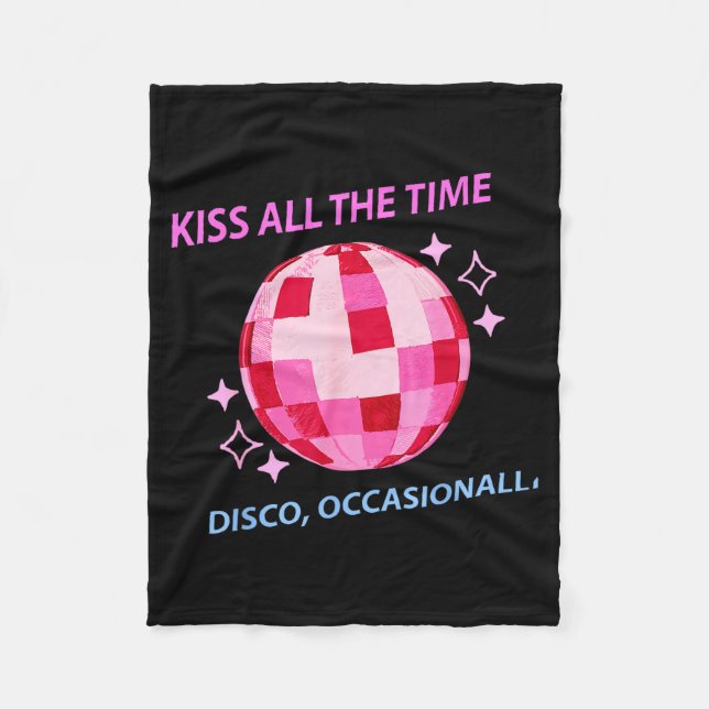 Kiss All Time Disco Occasionally Design Fleece Blanket (Front)