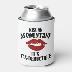 kiss an accountant funny CPA Can Cooler