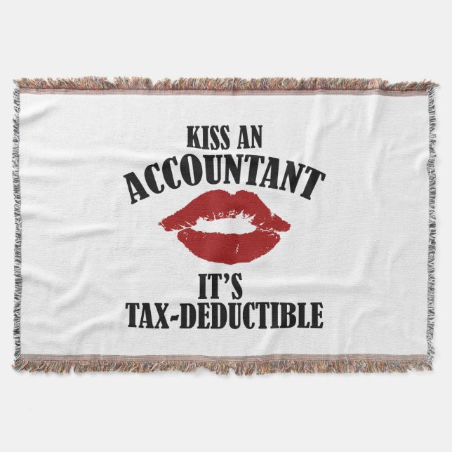 kiss an accountant funny CPA Throw Blanket (Front)