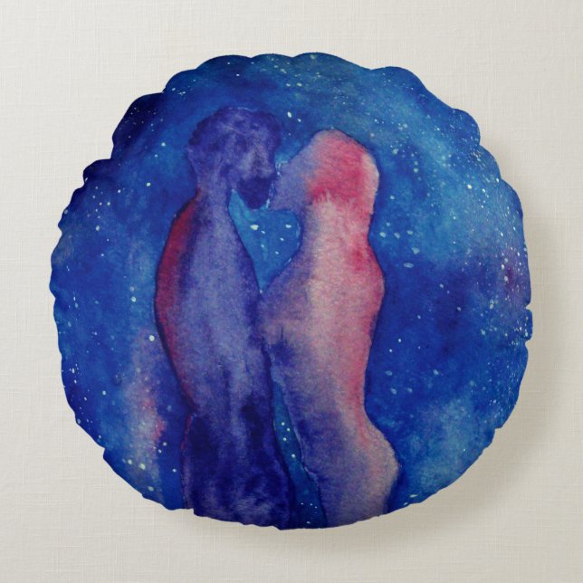 Kiss Brushed Polyester Round throw cushion (Front)