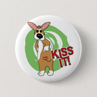 Kiss Butt Corgi 6 Cm Round Badge