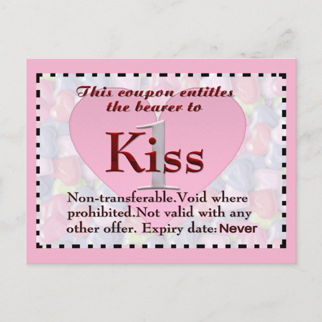 Kiss Coupon Postcard (Front)
