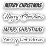 Kiss-Cut Custom Greeting x4 #35 (Merry Christmas)<br><div class="desc">This sheet holds a set of four custom contoured holiday stickers in a variety of fonts of custom kiss-cut greetings,  currently "Merry Christmas",  that you can change to your own greeting right on the product page!</div>