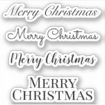 Kiss-Cut Custom Greeting x4 #3 (Merry Christmas) S<br><div class="desc">This sheet holds a set of four custom contoured holiday stickers in a variety of fonts of custom kiss-cut greetings,  currently "Merry Christmas",  that you can change to your own greeting right on the product page!</div>