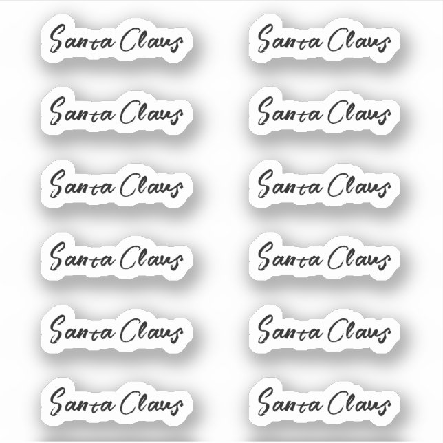 Kiss-Cut Santa Claus Signature Branded Sticker (Front)
