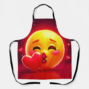 Kiss Emoji: Love and Hearts Art Apron