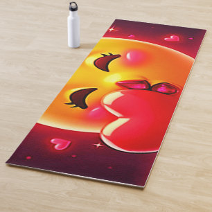 Kiss Emoji: Love and Hearts Art Yoga Mat