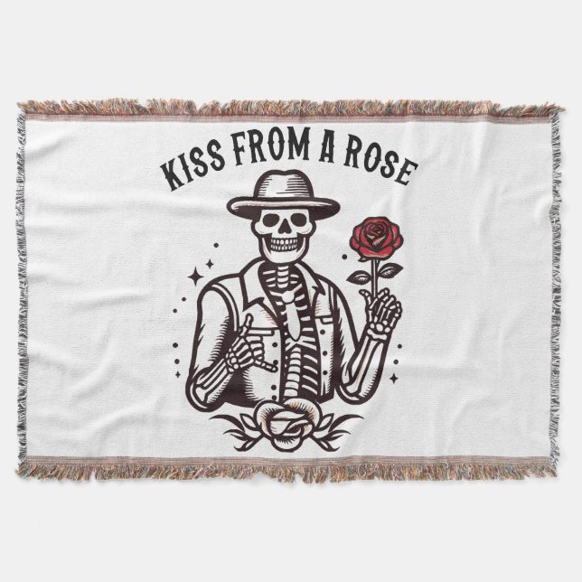Kiss From A Rose Throw Blanket (Front)