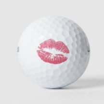 Kiss golf balls, fun pink lips gift