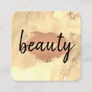 Kiss Handwritten Watercolor Square Business Card