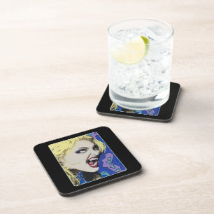 ‘Kiss Hard’ Painting on a  Coaster