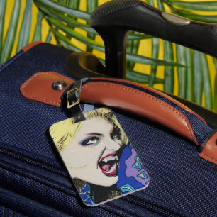‘Kiss Hard’ Painting on a Luggage Tag