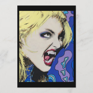 ‘Kiss Hard’ Painting on a Small-Scale Print Invitation