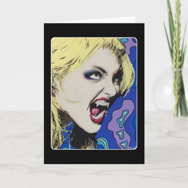 ‘Kiss Hard’ Painting on a  Thank You Card (Front)