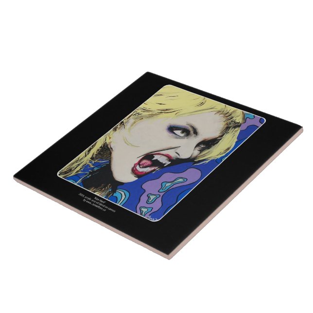 ‘Kiss Hard’ Painting on a  Tile (Side)