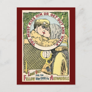 Kiss Him or Get Out Romance 1915 Vintage Postcard