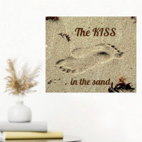 Kiss in the Sand Footprints Beach Lovers Coastal
