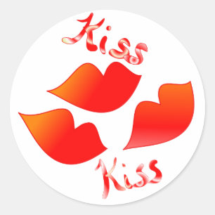Kiss Kiss Classic Round Sticker
