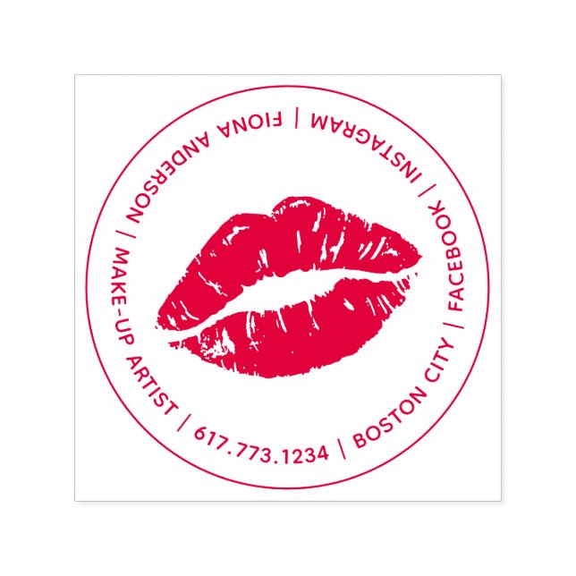 Kiss Lip Make-up Artist Self-inking Stamp (Design)