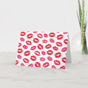 Kiss Lip Marks Valentines Day Card