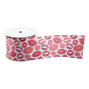Kiss Lips Love Ribbon Satin Ribbon