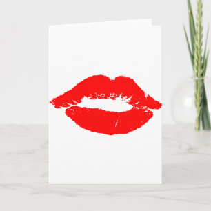 Kiss Lips Red Lipstick Love Passion Valentine Holiday Card