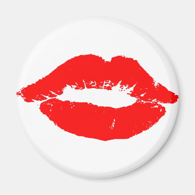 Kiss Lips Red Lipstick Love Passion Valentine Magnet (Front)