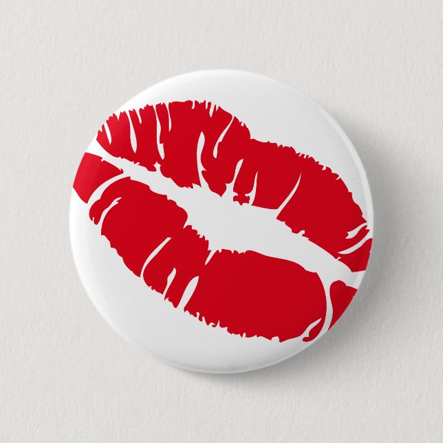 Kiss Lipstick 6 Cm Round Badge (Front)