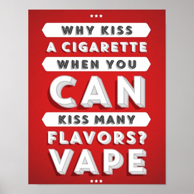 Kiss Many Flavours Vape Poster (Front)