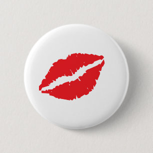Kiss mark  design 6 cm round badge