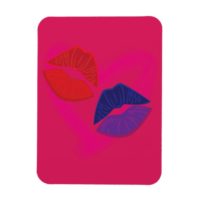 Kiss Marks Magnet (Vertical)