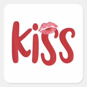Kiss Marry Kill Girls Group Trio KISS Costume Red  Square Sticker