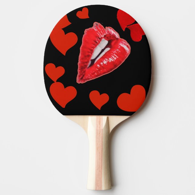 Kiss me a Lot Ping Pong Paddle (Front)